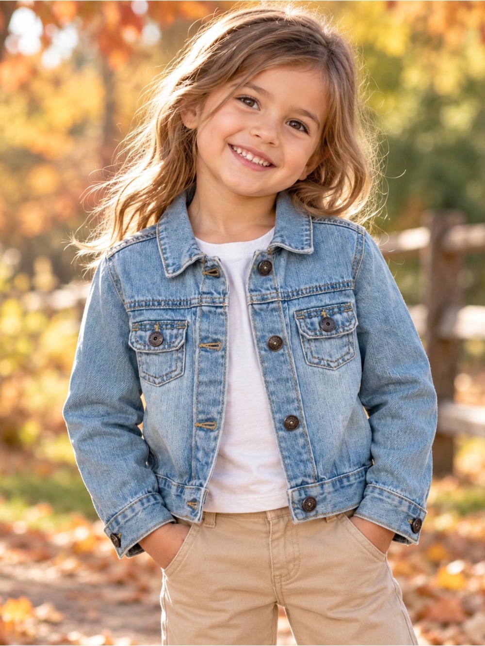 OshKosh B’gosh Toddler 5T Denim Jean Jacket Medium Wash Unisex Classic Layering